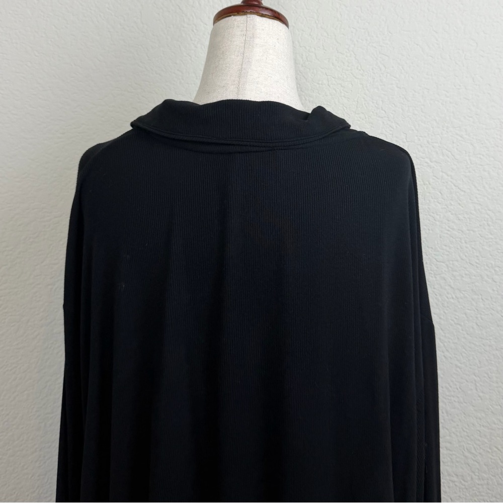 SKIMS Black Ribbed Pajama Long Sleeve
Top Plus Size 4X - Picture 8 of 11
